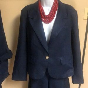 Navy Blue Linen Jacket